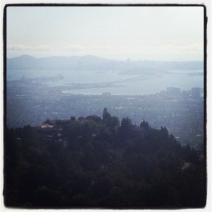 This is a view of San Francisco from the top of a Berkeley bike climb. I live in Berkeley, Calif. now. I know. Crazy.